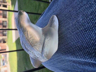 Lalique Frosted Glass Frog Figurine