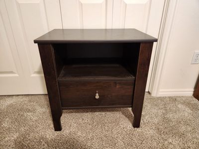 Black wooden side table