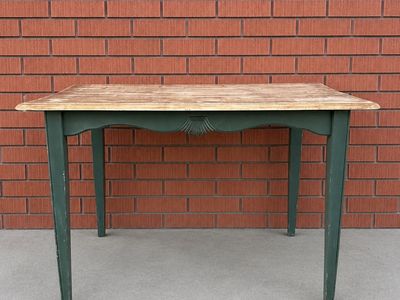 Vintage Distressed Wood Dining Table / Writing Desk