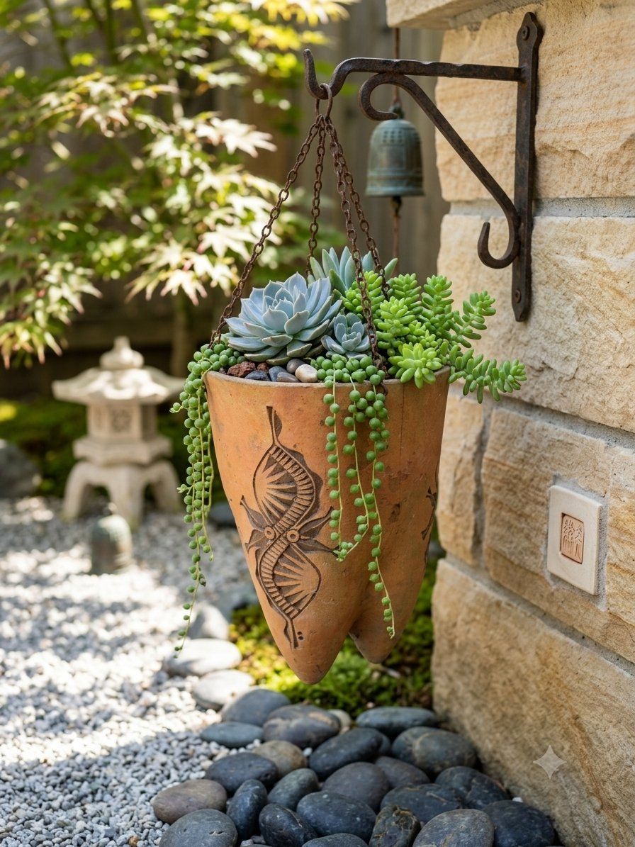 Paolo Soleri for Arcosanti Terracotta Hanging Tripod Planter
