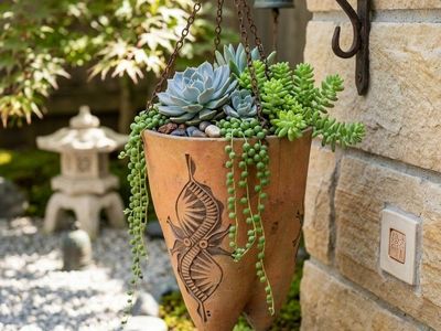 Paolo Soleri for Arcosanti Terracotta Hanging Tripod Planter