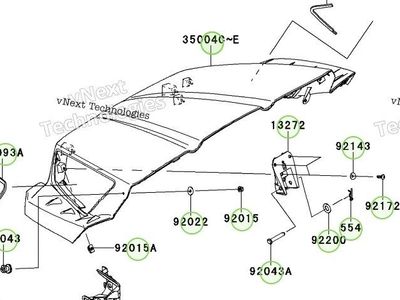 BRAND NEW RED Kawasaki front hood TERXY 750