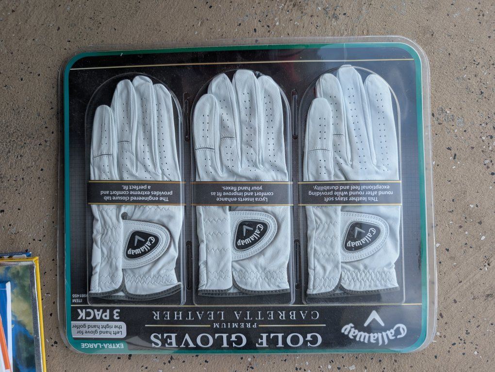 Callaway Premium Cabretta Leather Golf Gloves - 3 Pack, Extra-Large, Left Hand Golfer Brand New