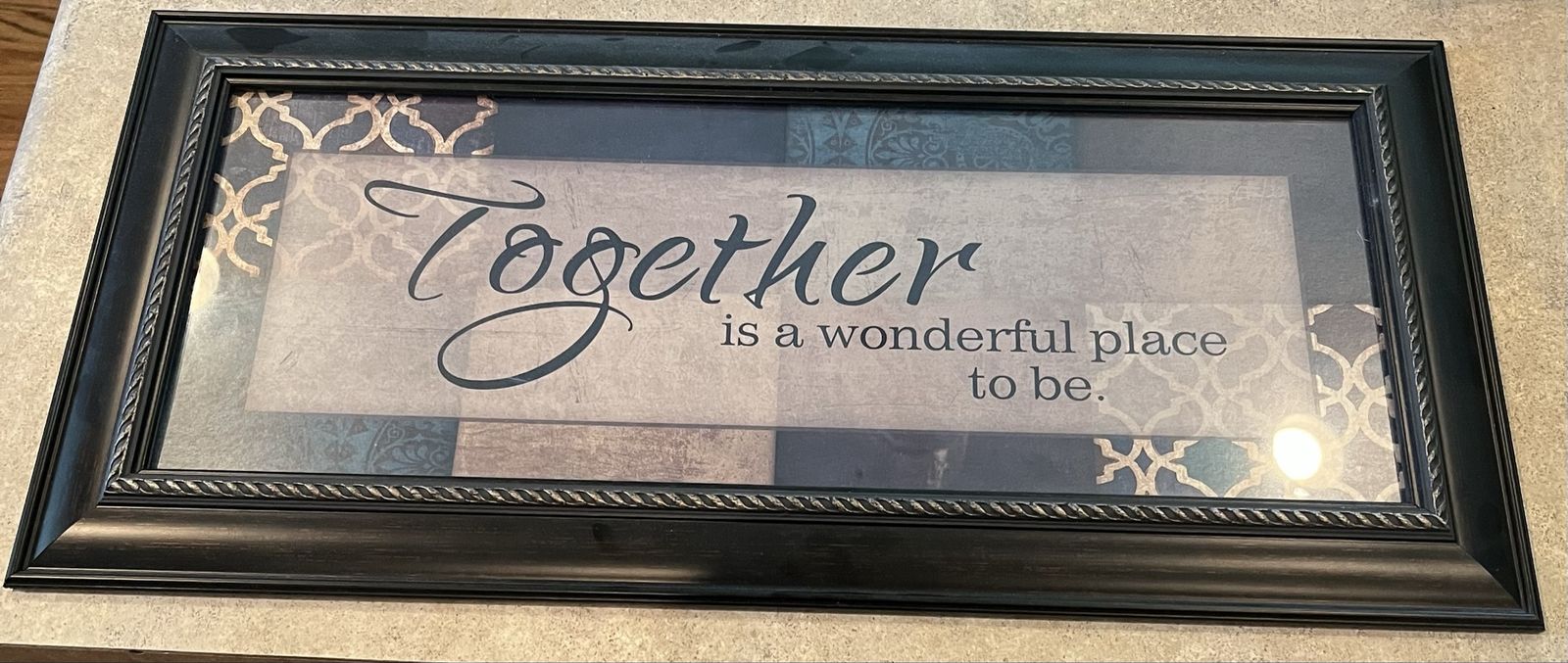Framed Wall Art "Together is a wonderful place to be." Decorative Plaque Home Decor