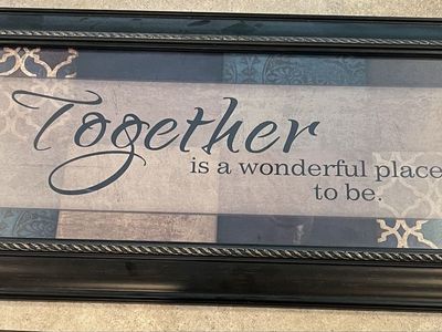 Framed Wall Art "Together is a wonderful place to be." Decorative Plaque Home Decor