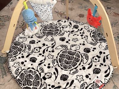 Melissa & Doug Wooden Ocean Theme Play Gym Activity Mat Baby Toy with Accessories (Used)