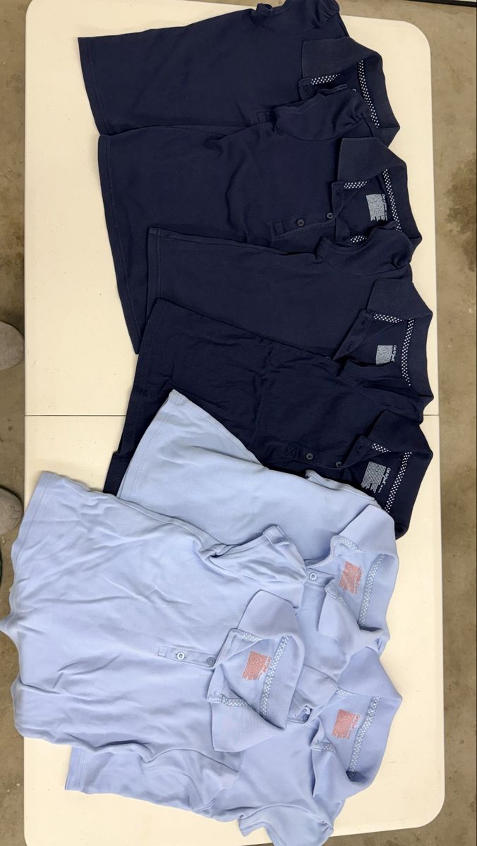 Girls' School Uniform Lot: XS (4/5) Polos, size 5 Khaki & Navy Pants, 5/6Cardigans, size 4 skorts- Used Great Condition
