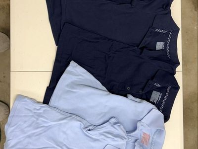 Girls' School Uniform Lot: XS (4/5) Polos, size 5 Khaki & Navy Pants, 5/6Cardigans, size 4 skorts- Used Great Condition