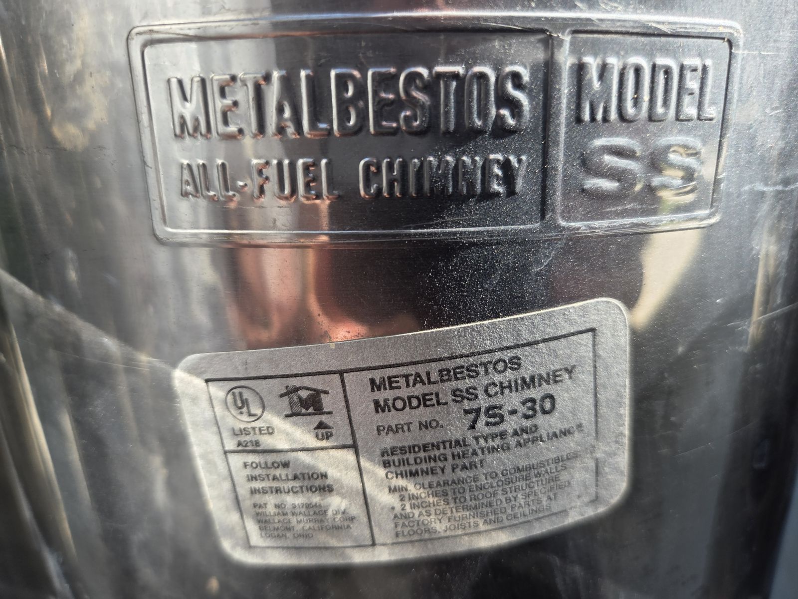 Metalbestos SS Chimney Pipe