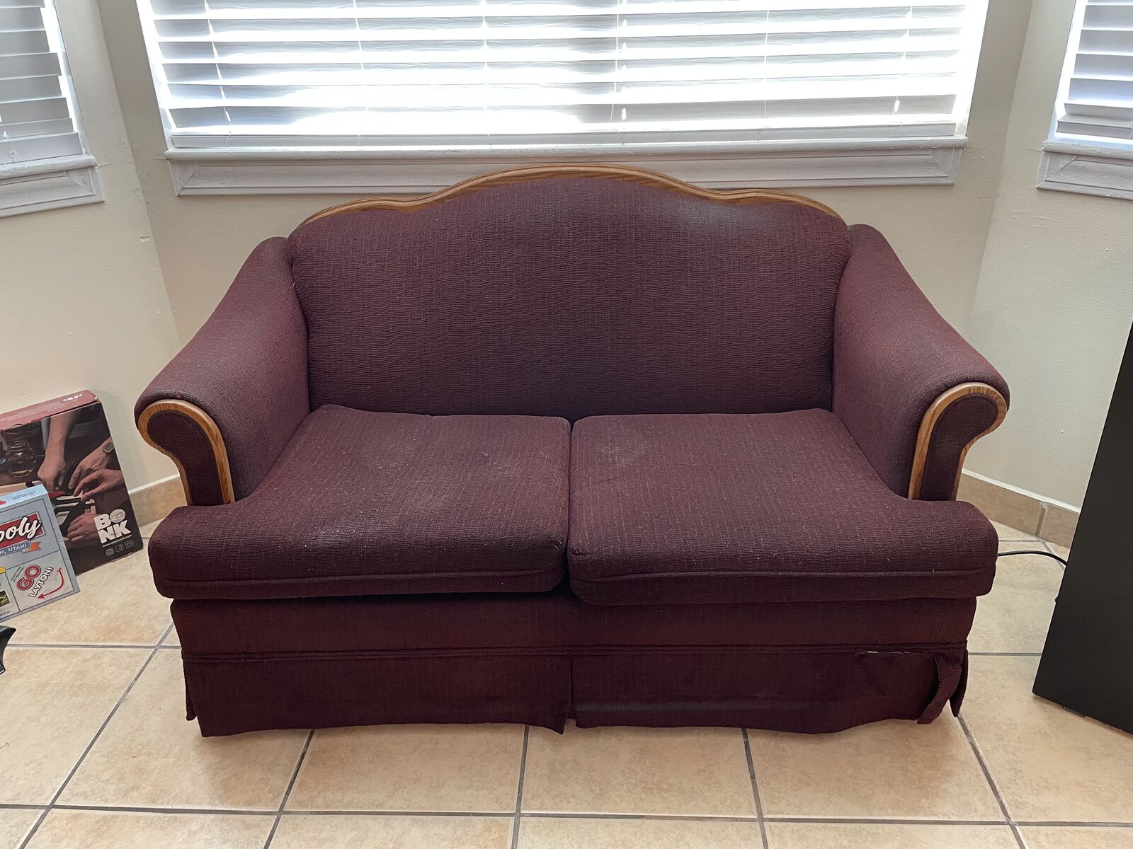 Couch - Maroon Loveseat
