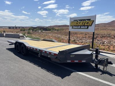 2026 Midsota Gray 8.5 X 22 Wide Body Tilt Bed Trailer 17.6K with Tool Box and Traction Strips
