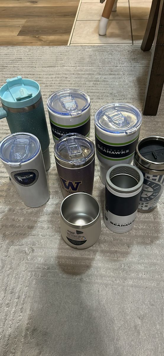 Assorted Stainless Steel Tumblers Lot - Seattle Seahawks Mariners Washington Huskies Oggi