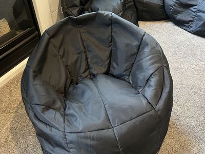 Big Joe Black Bean Bag Chairs - Set of 4