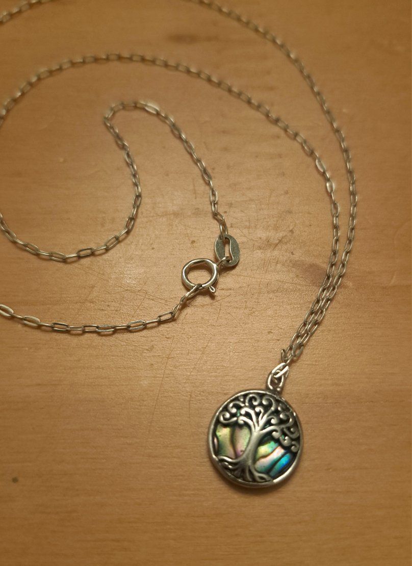 Sterling Silver & Abalone Tree Of Life Pendant 