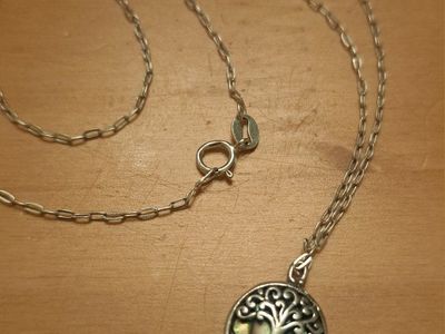 Sterling Silver & Abalone Tree Of Life Pendant