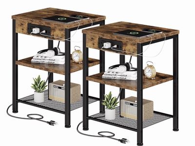 End Tables with Charging Station — Set of 2