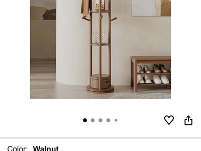 Solid Wood Rotary Coat Rack