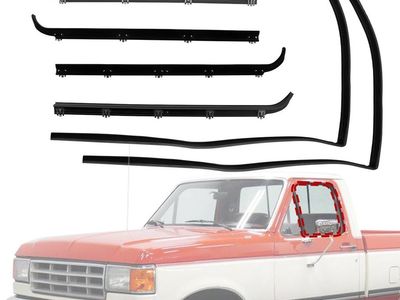 New Door Window Weatherstrip Kit (6 PCS), Compatible with 1987-1997 Ford F150 F250 F350 Bronco