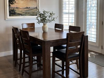 Wooden Counter-Height Dining Table with 8 Chairs