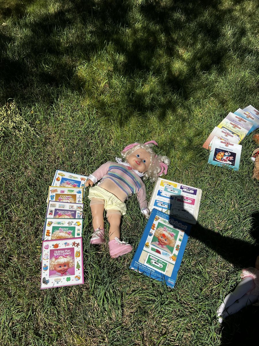 Cricket Doll Talking Storybook Doll with 8 Books and Tapes Vintage 1980s