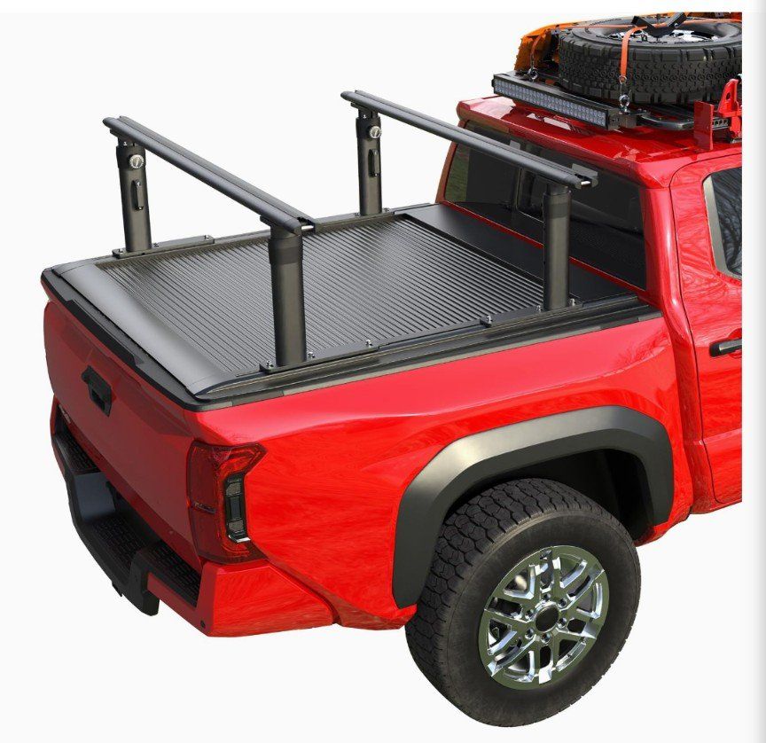 Truck Bed Ladder Rack for Tacoma Ranger Maverick Colorado Gladiator w/ Tonneau Cover w/ T-Slot Rails