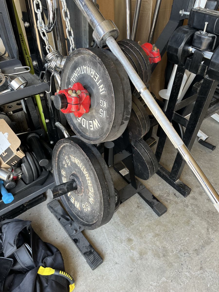 300lb Olympic Weight Set & Storage Rack