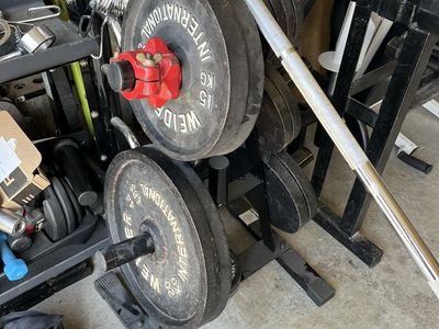 300lb Olympic Weight Set & Storage Rack
