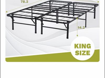 King foldable metal bed frame