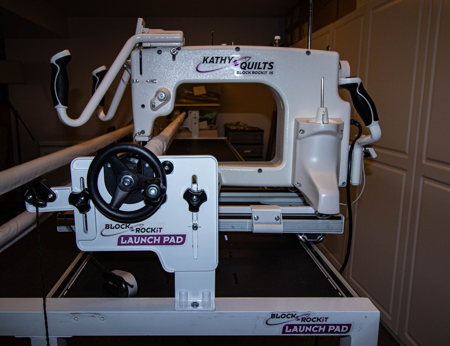 Block Rockit 15 inch long-arm quilting machine with 10-foot Grace Launch Pad quilting frame