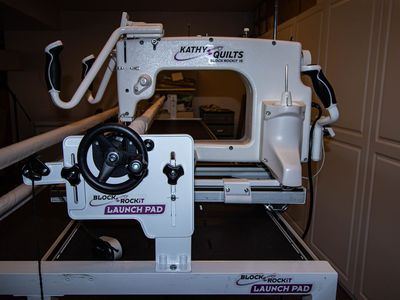 Block Rockit 15 inch long-arm quilting machine with 10-foot Grace Launch Pad quilting frame