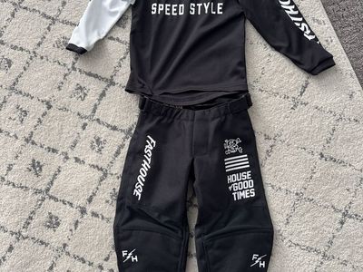 Fasthouse Speed Style 3T Toddler Motocross Jersey & Riding Pants Set - Black/White