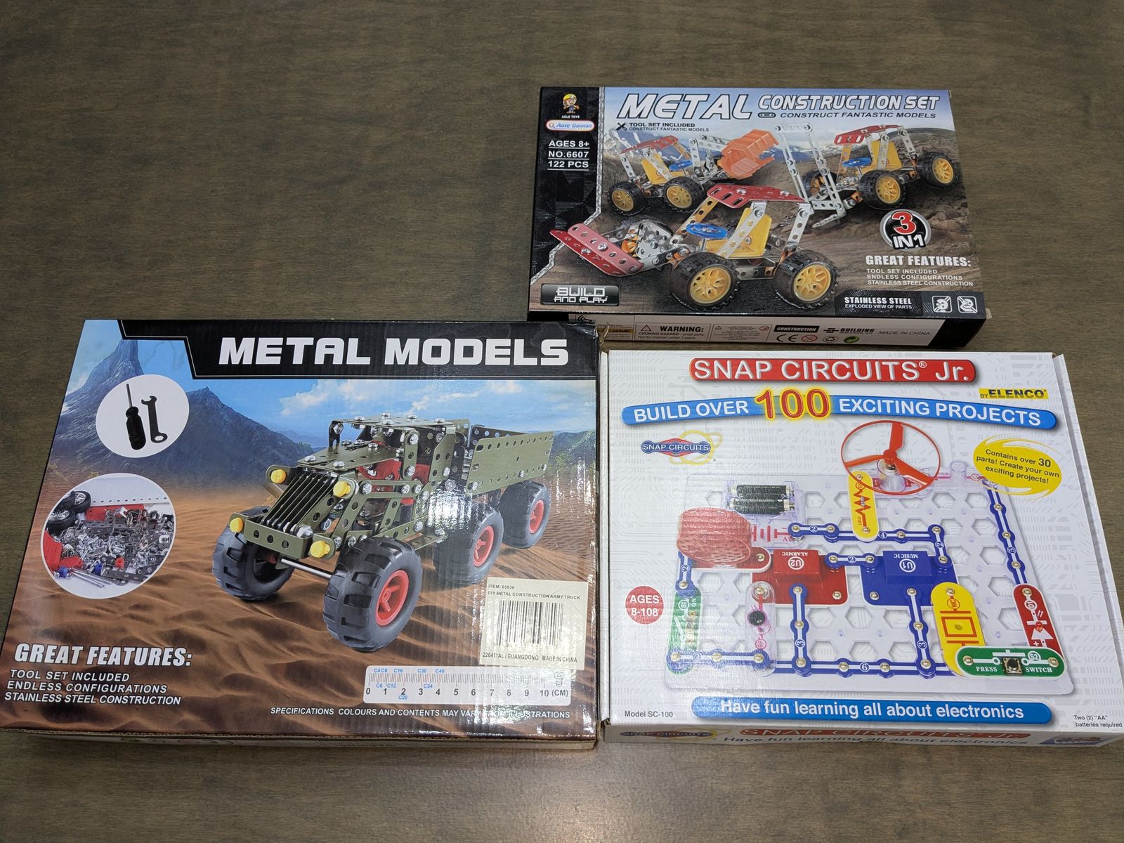 Metal Model Building Set and Electronics Set - Great for Kids' Brains