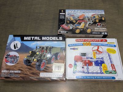 Metal Model Building Set and Electronics Set - Great for Kids' Brains