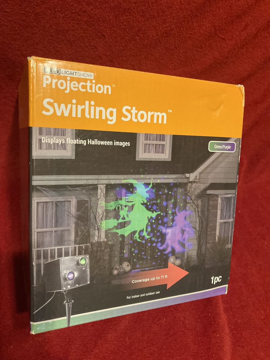 LED Light Show Projection Swirling Storm Green/Purple Displays Floating Halloween Images New