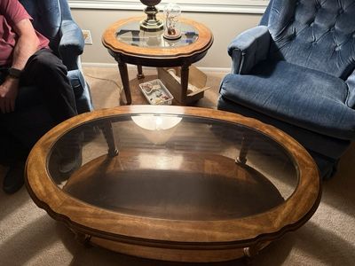 Decorative Glass Top Table set