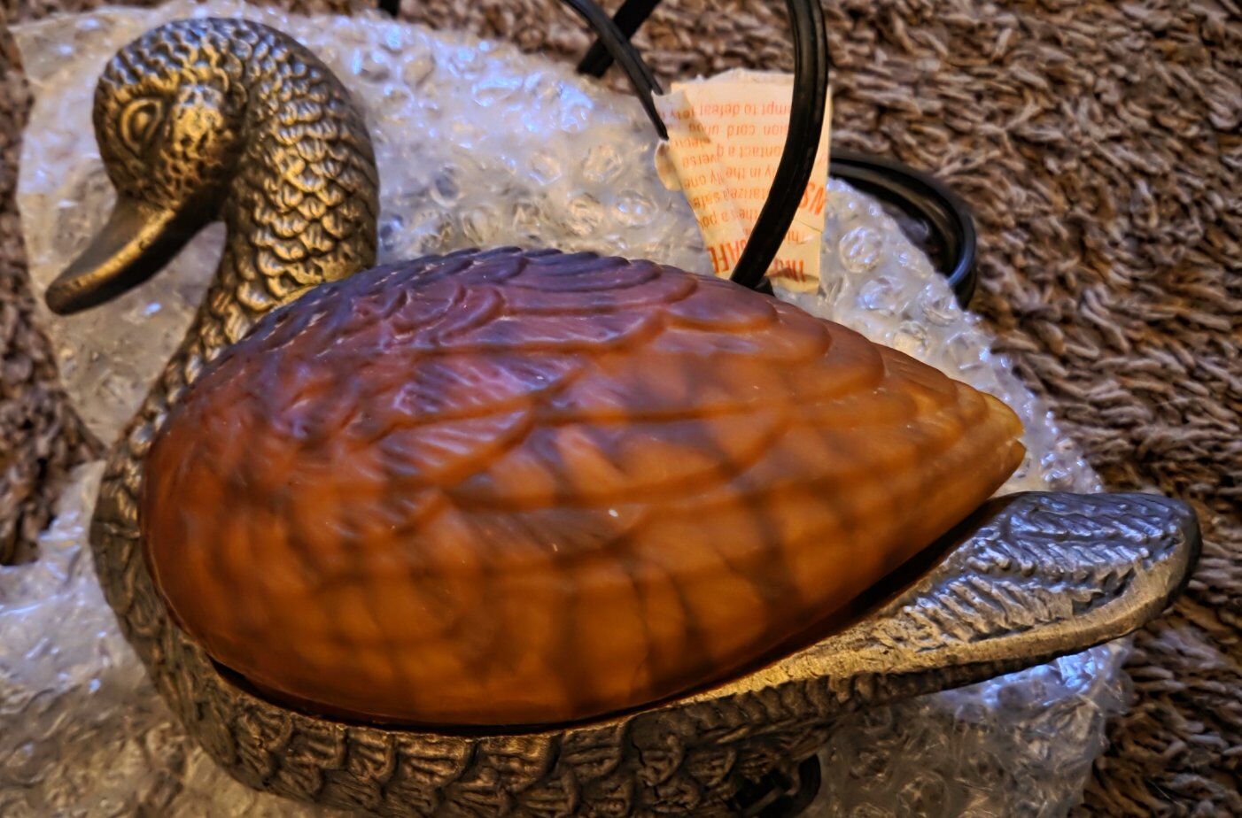 Vintage Cast Iron Mallard Duck Lamp