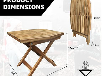 Brand new Melino Wooden Folding Outdoor Side Table