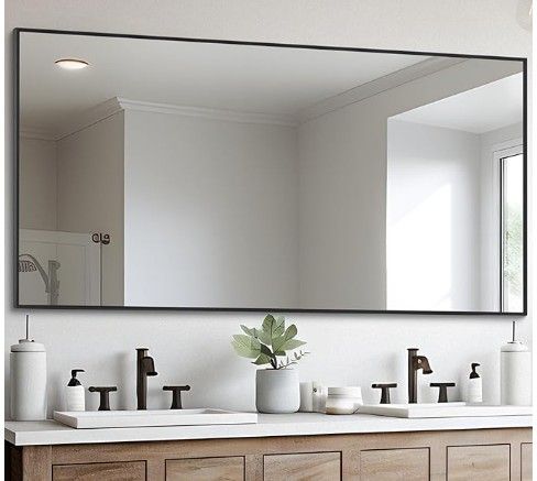 New - Desbing 30" x 60" Black Wall Mounted Mirror