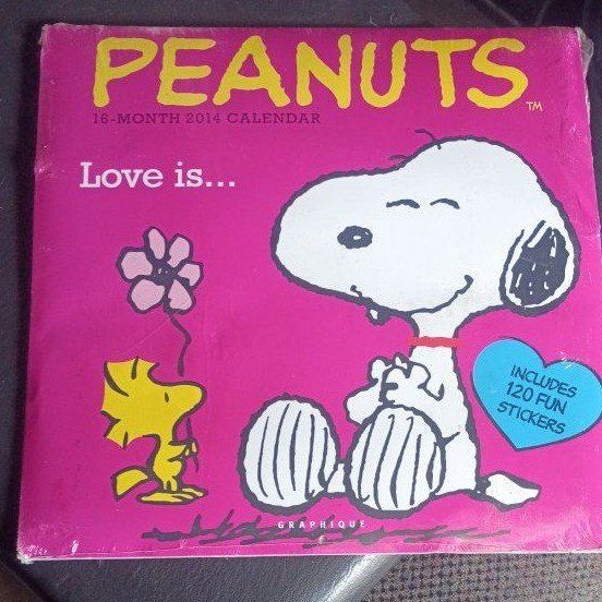 * * New 2014 "Peanuts" Calendar with 120 Stickers * *