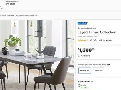 BRAND NEW Leyera Dining Collection Modern Marble/glass top Dining Table with 4 Chairs