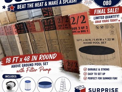 Bestway 18ft x 48in Round Above Ground Pool Set w/ Filter Pump, Cover & Ladder - New