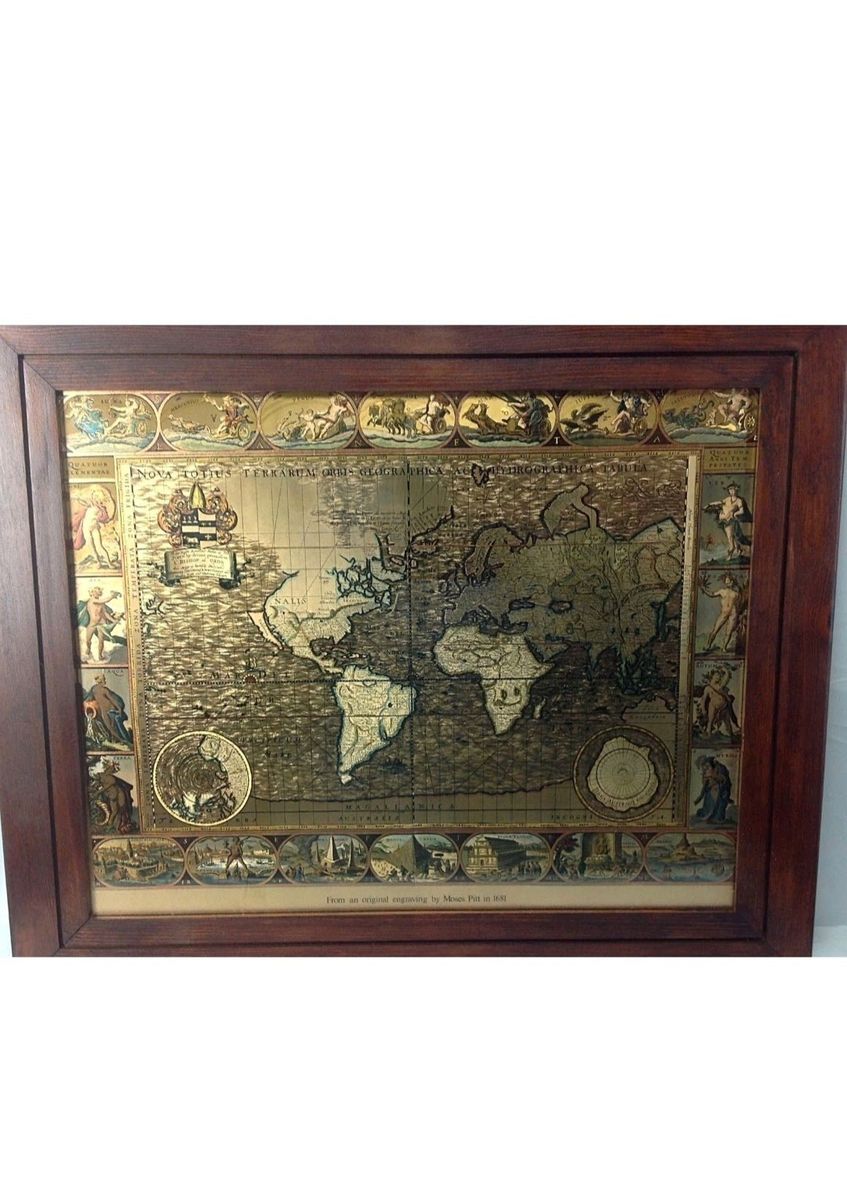 *price is negotiable*
Vintage Nova Totius Terrarum Orbis Geographica Ac Hydrographica Tabula Map Engraving 1681 Moses Pitt