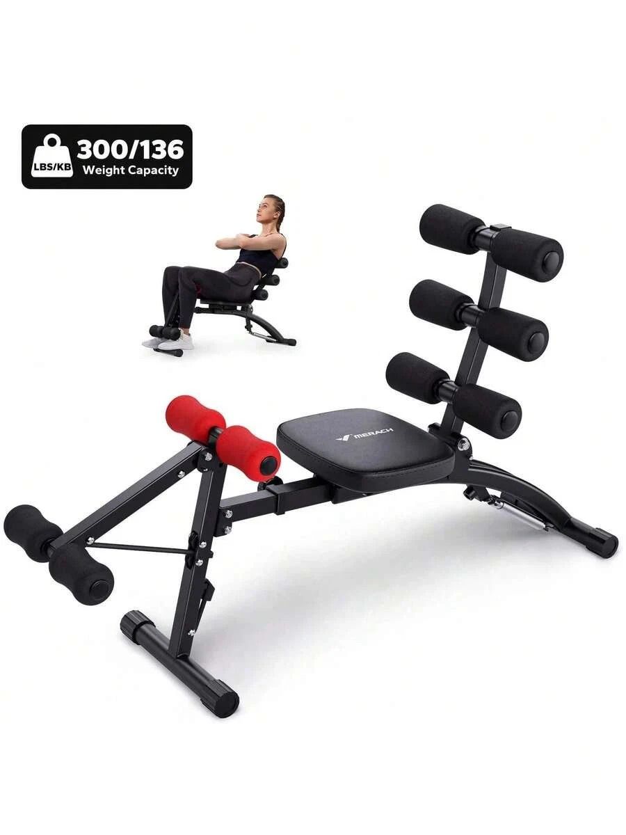 NEW MERACH Ab Trainer Abdominal Workout Bench Exerciser Home Fitness Machine - Black