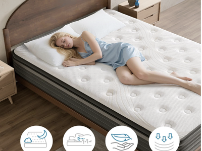 Supremus 12" Memory Foam & Springs Hybrid Mattress - Pressure Relief, Spine Support-New in Plastic Queen Mattress