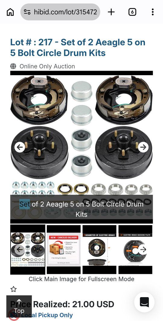 Set of 2 Aeagle 5 on 5 Bolt Circle Drum Kits