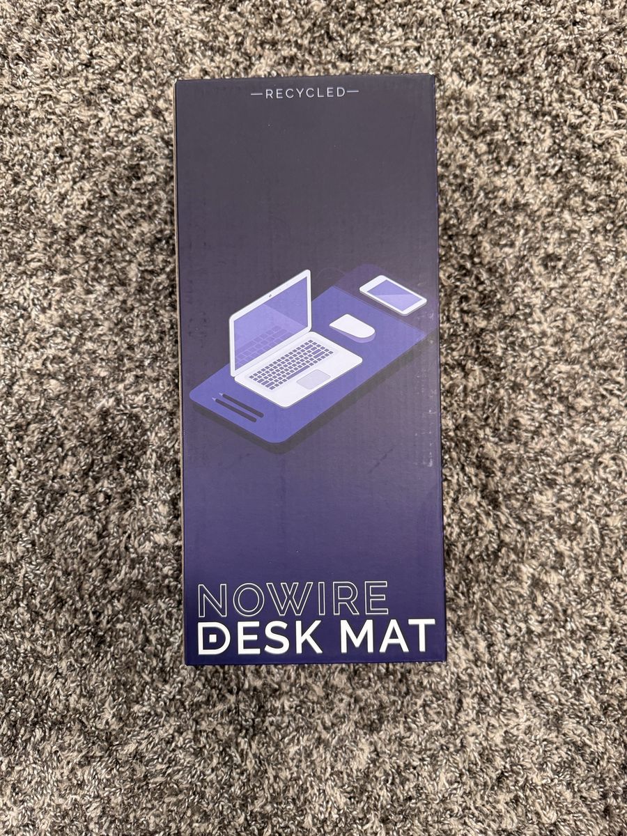 NOWIRE Desk Mat with 15W Wireless Charger, USB-C Input, Recycled Material