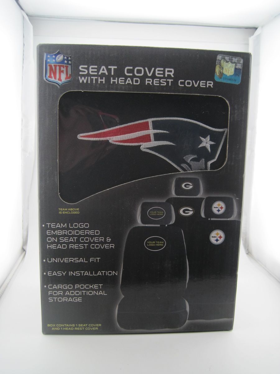 NFL New England Patriots Car Truck Front Seat Cover w/ Head Rest Cover Universal