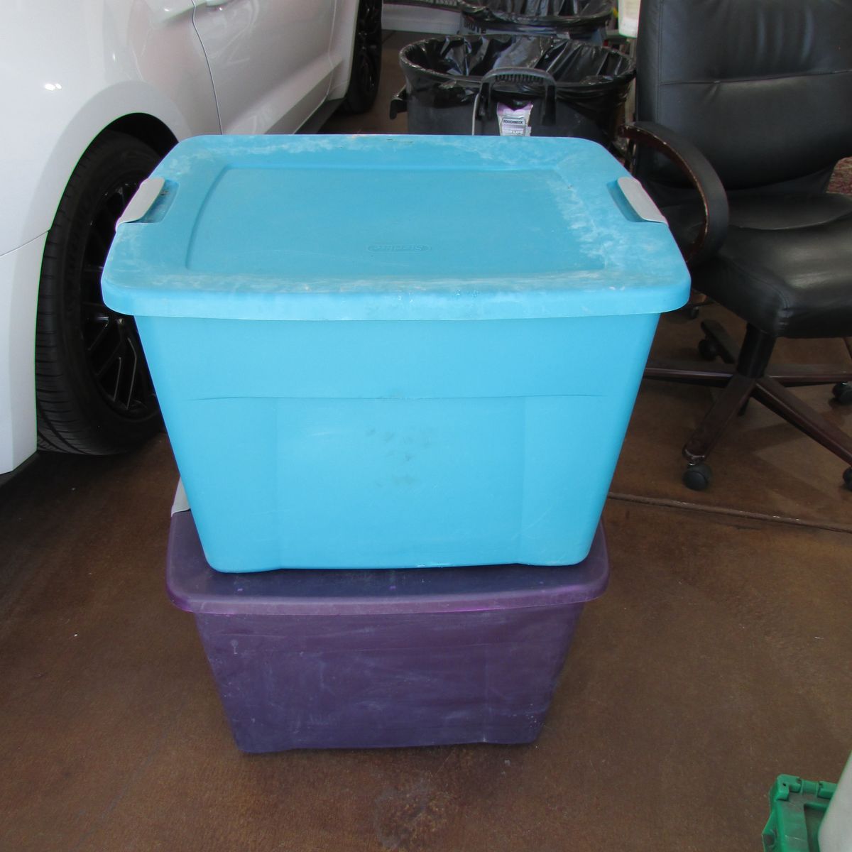 2 Sterilite 18 Gal. Locking Lid Totes for 13.00