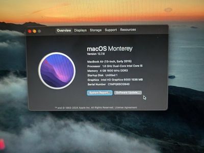 Apple MacBook Air 13" (Early 2015) - Intel i5, 4GB RAM, 128GB SSD, macOS Monterey 12.7.6