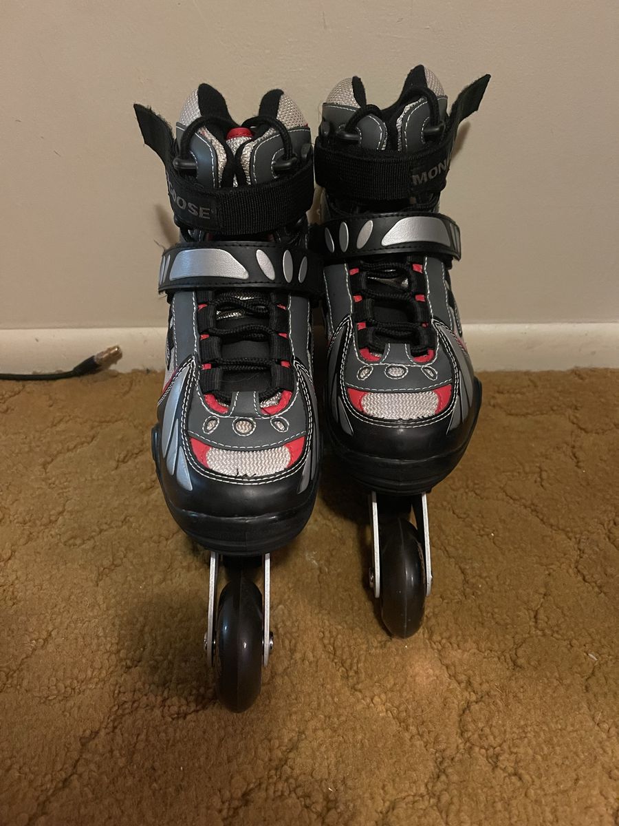 Mongoose ABEC-5 Inline Skates Rollerblades Black/Gray/Red Size 6